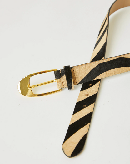 B-Low The Belt Joshua Calf-Hair Belt in Maxi Zebra Gold