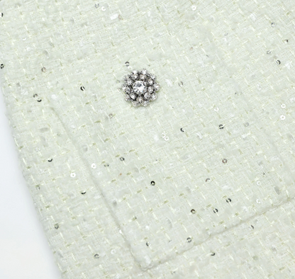 Self-Portrait Lime Boucle Top in Green