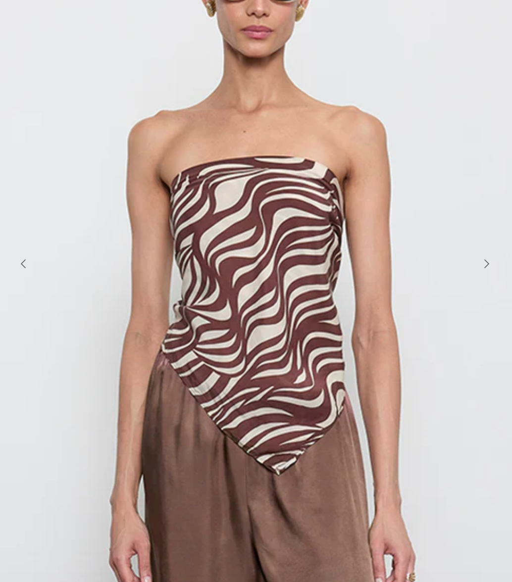 Enza Costa Wave Print Scarf Top in Wave Print