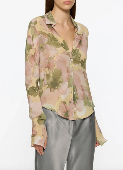 Paris Georgia Sheer Silk Shirt in Floral Print