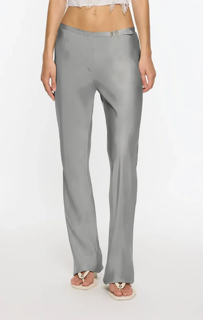 Paris Georgia Belted Sleek Pant in Silver