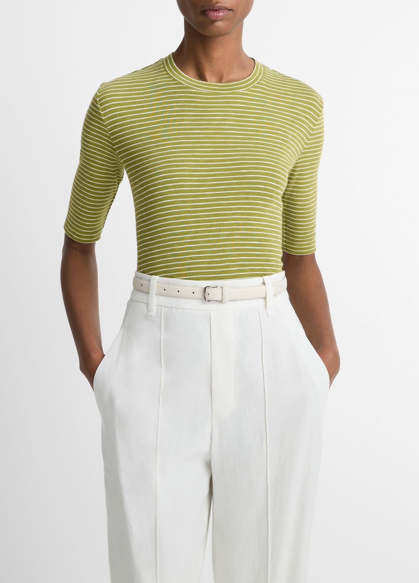 Vince Striped Elbow Sleeve Crew (More Colors)