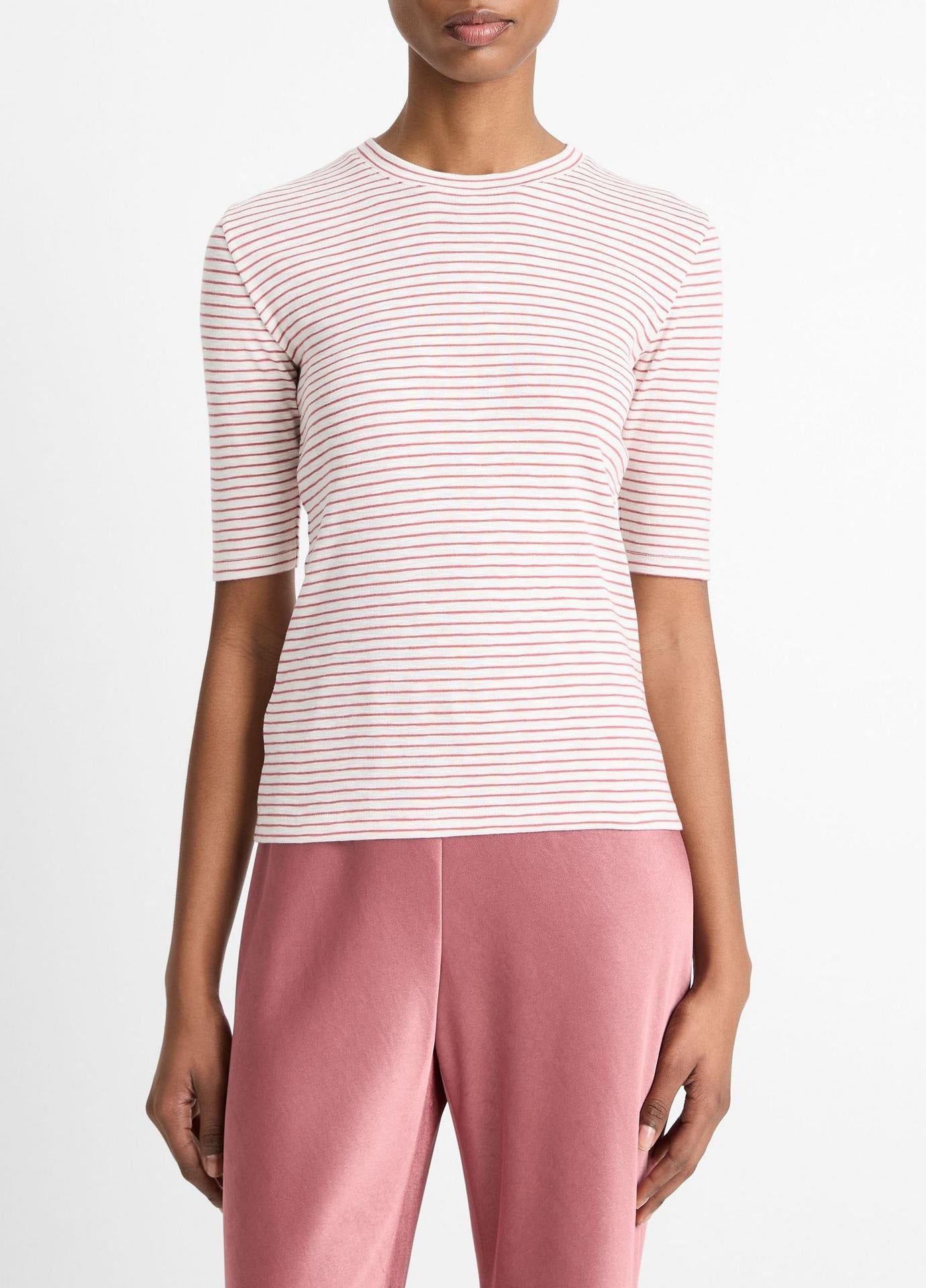 Vince Striped Elbow Sleeve Crew (More Colors)