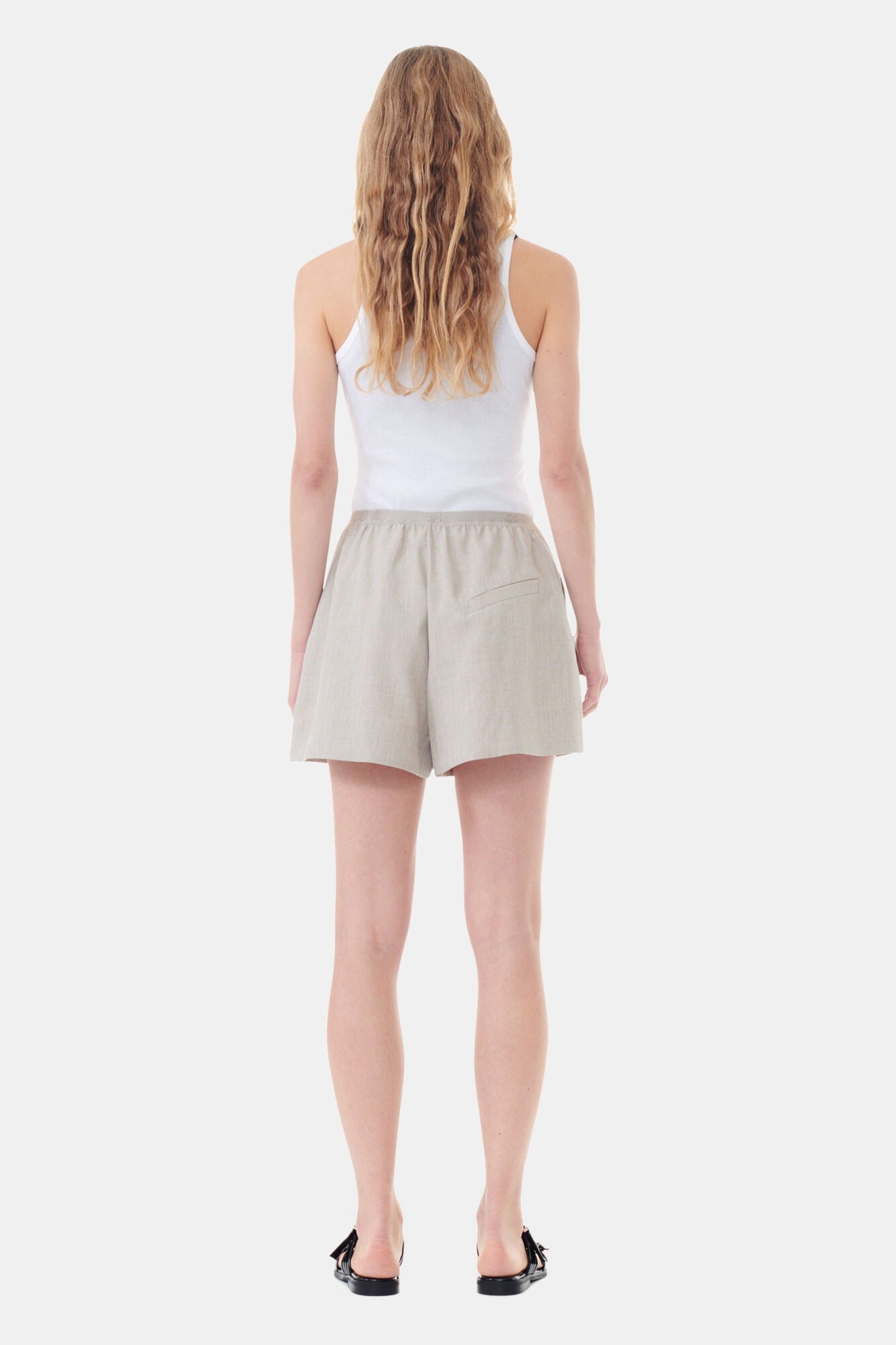 Ganni Soft Cotton Rib Tank Top in Bright White