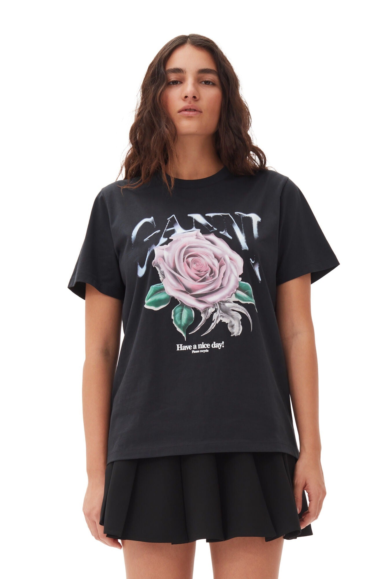 Ganni Basic Jersey Rose Relaxed T-Shirt