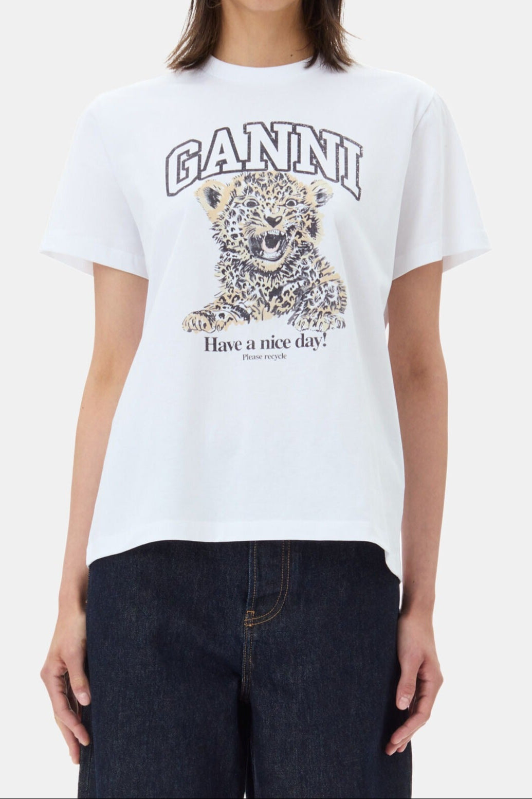 Ganni Basic Leopard Relaxed T-Shirt