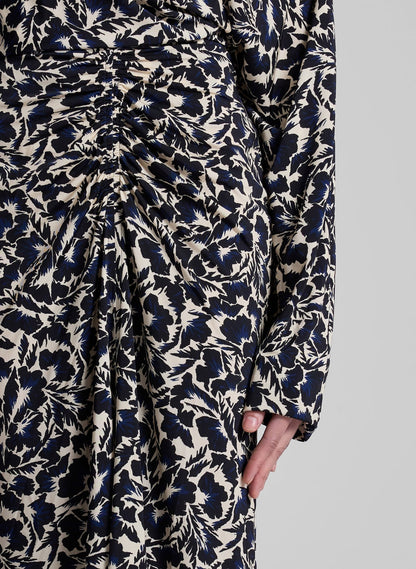 A.L.C. Aurelie Jersey Midi Skirt in. Navy/Cream