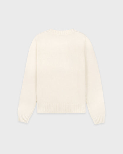 Sporty & Rich USA Knitted Sweater in Ecru