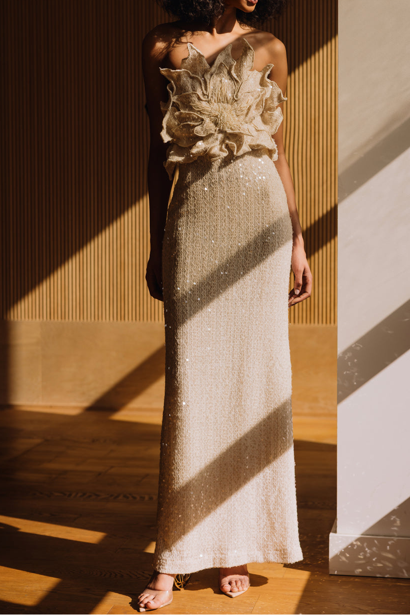 PatBO Iara Crochet Flower Maxi Dress