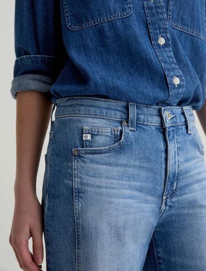 AG Saige Wide Leg Crop Jeans in Rosarito