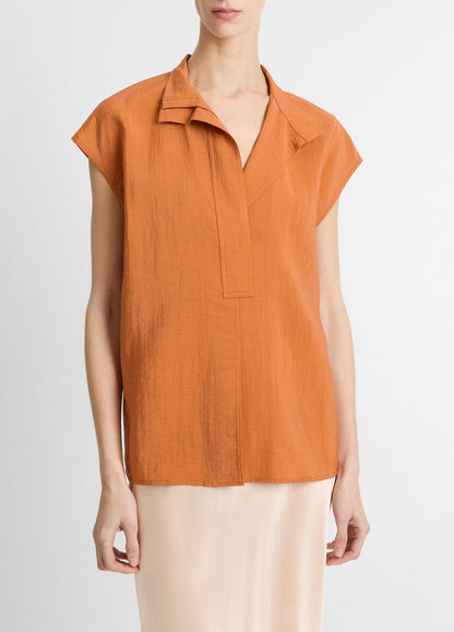 Vince Cap Sleeve Blouse in Dusk Ember