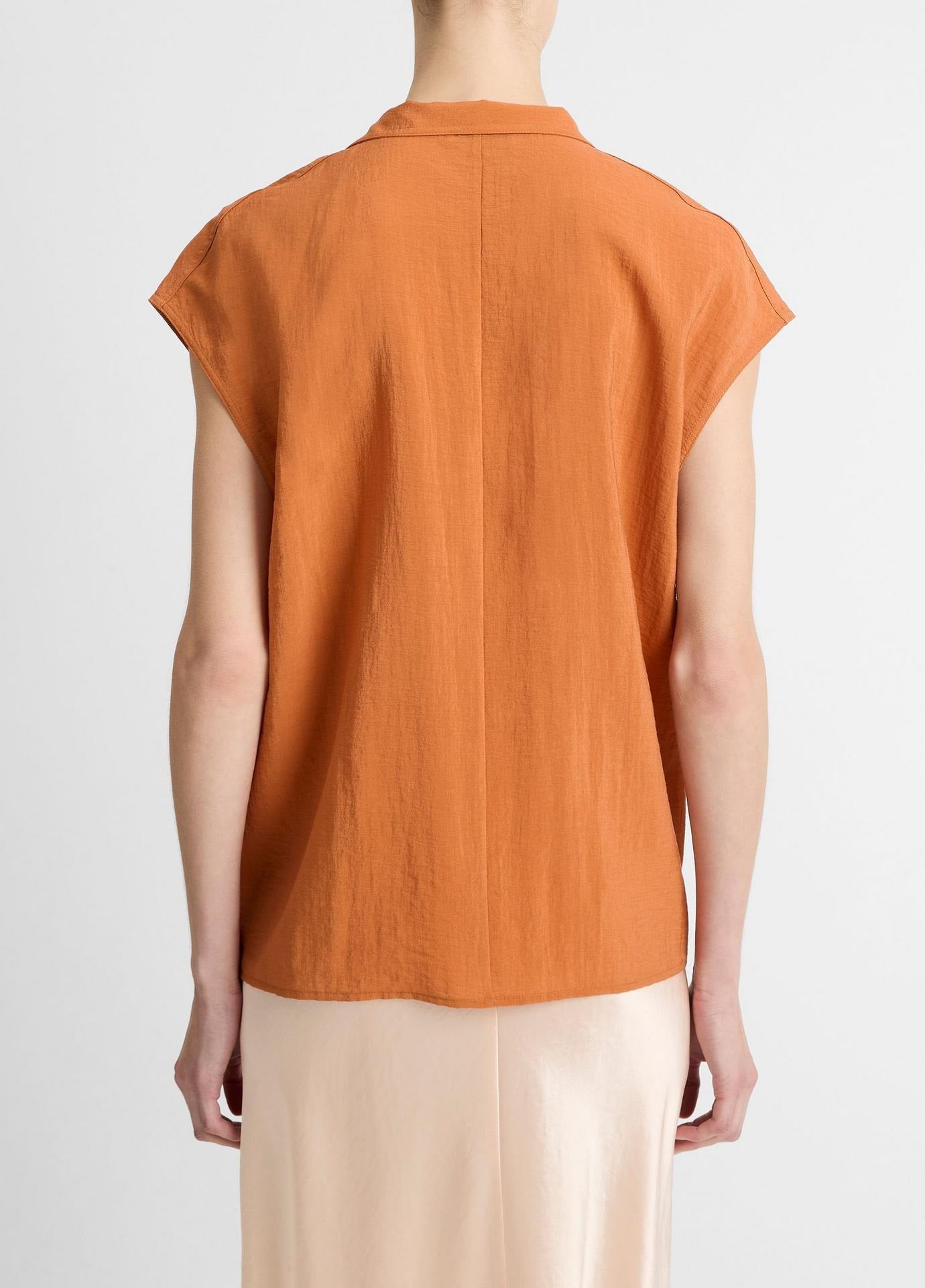 Vince Cap Sleeve Blouse in Dusk Ember