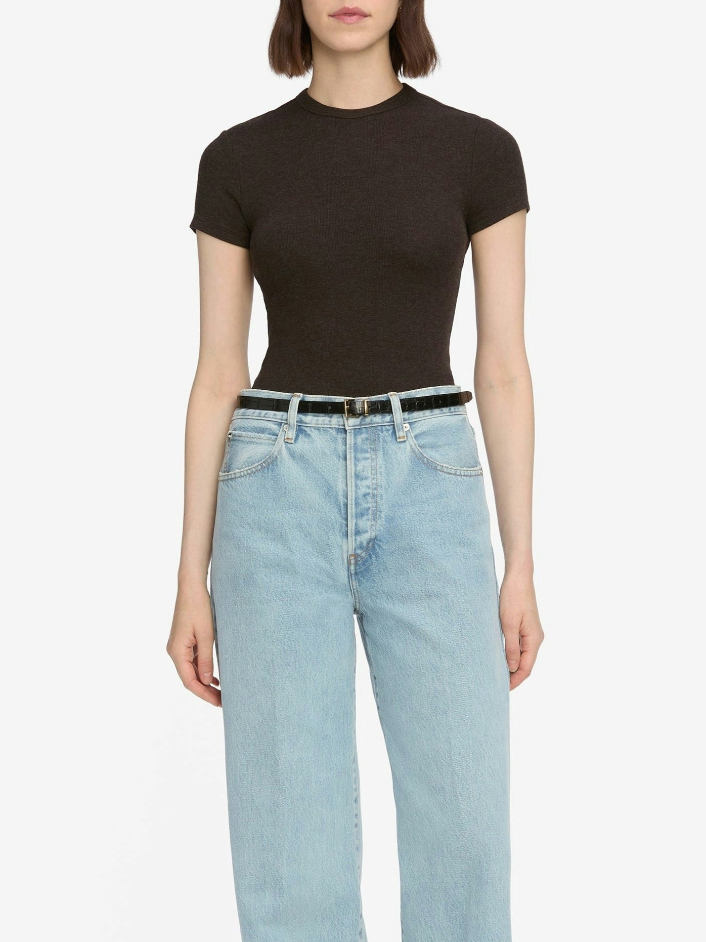 Frame Rib Baby Tee in Coffee