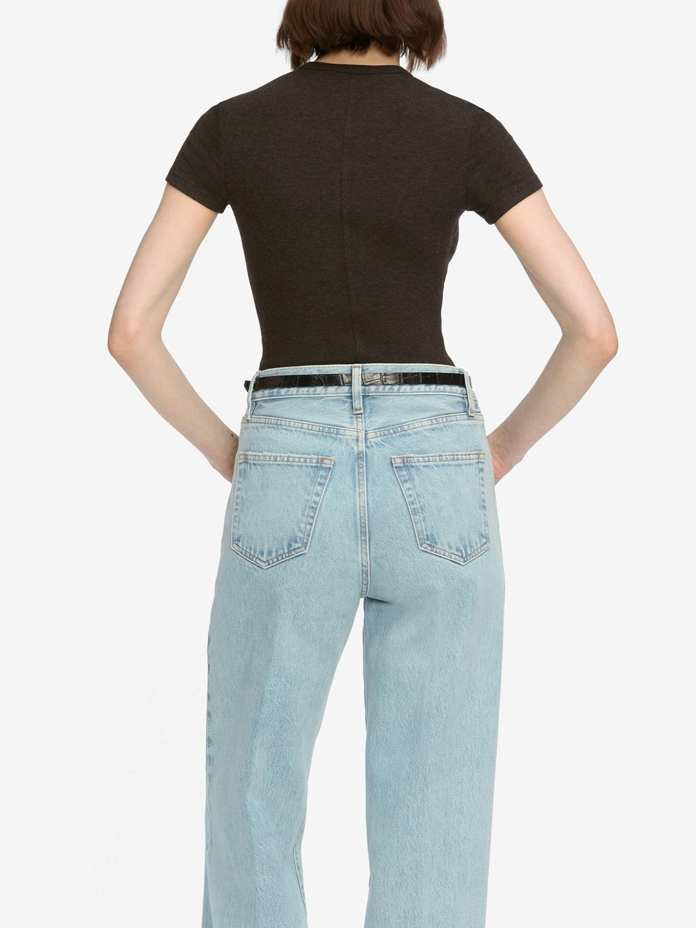 Frame Rib Baby Tee in Coffee