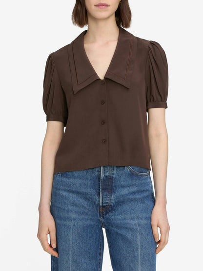 Frame Sailor Blouse in Coffee