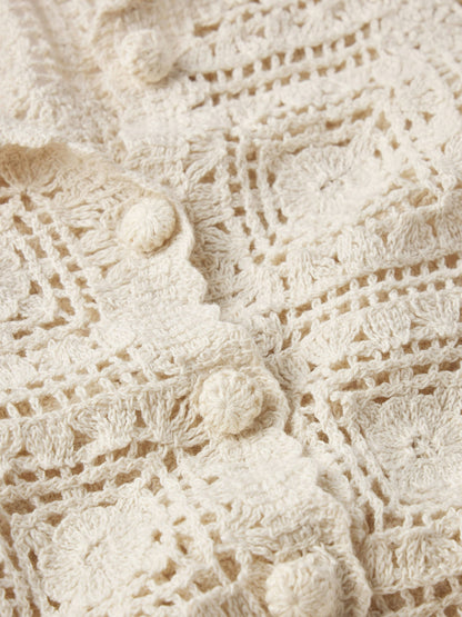 Frame Crochet Cardi in Cream