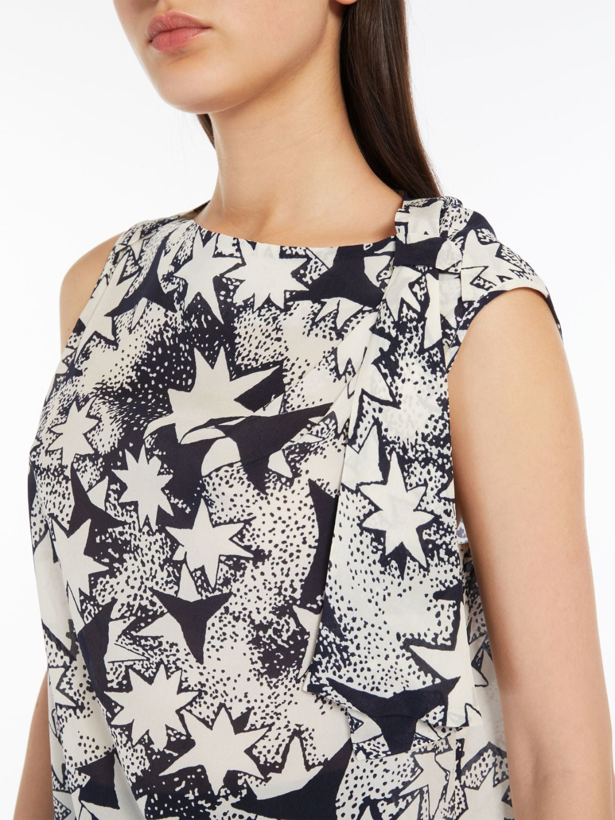 Weekend Max Mara Lonza Blouse in Navy Star Print