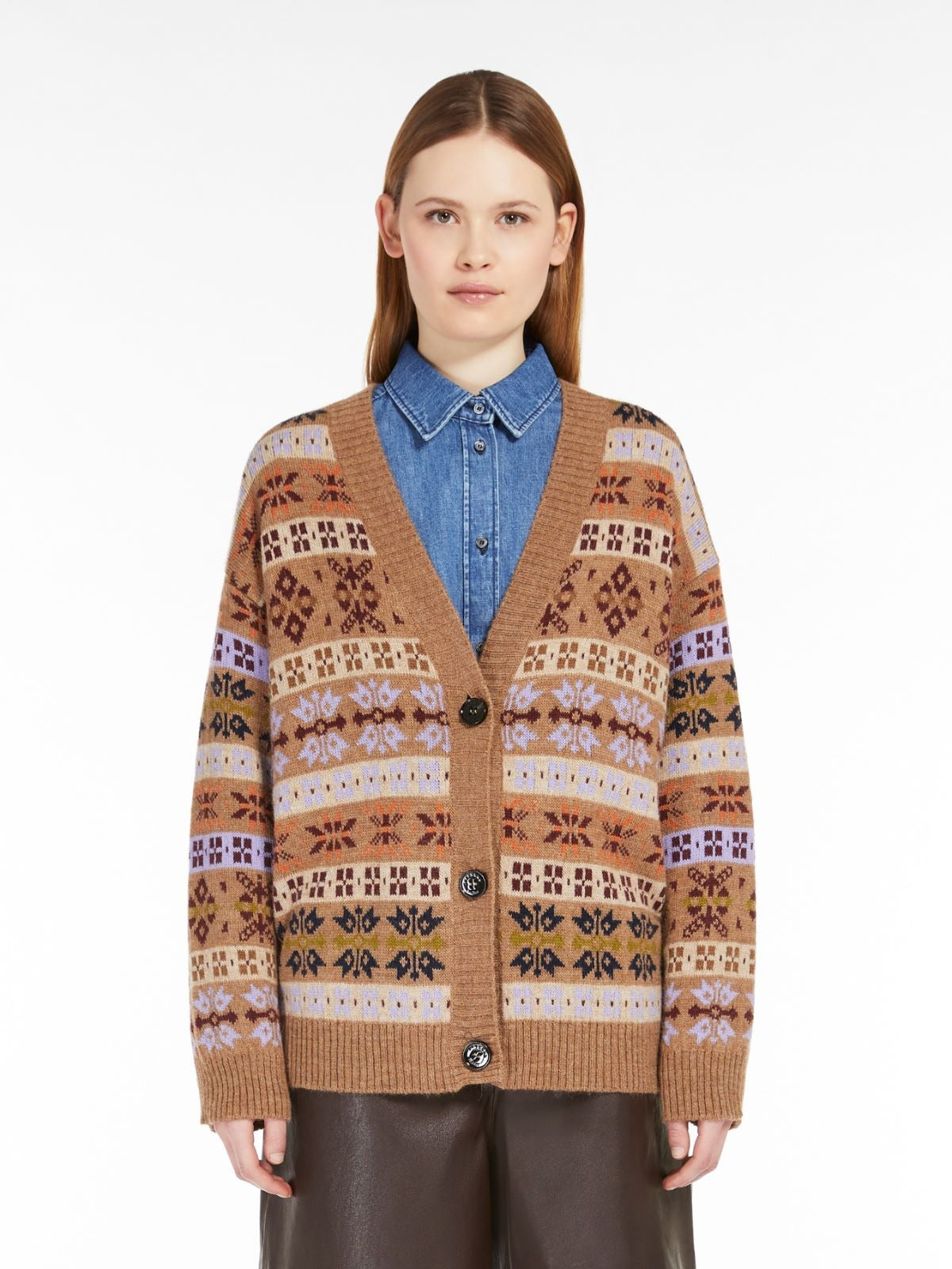 Weekend Max Mara Jacquard Wool and Alpaca Cardigan