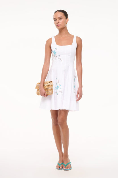 Staud Wells Mini Dress in Dandelion White
