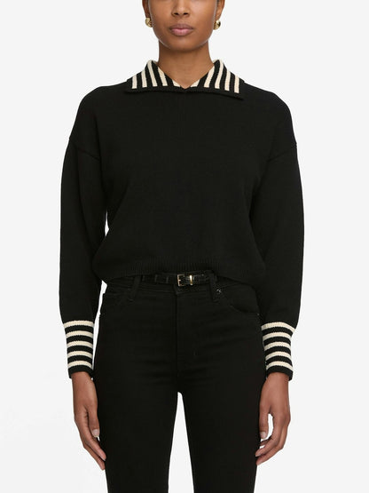 Frame Sailor Pullover Sweater in Black Multi