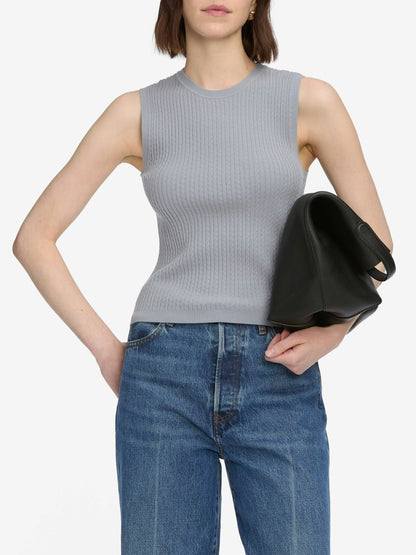 Frame Fine Cable Tank in Grey Blue