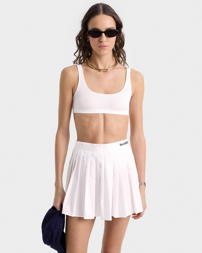 Sporty & Rich Serif Logo Anae Skirt in White