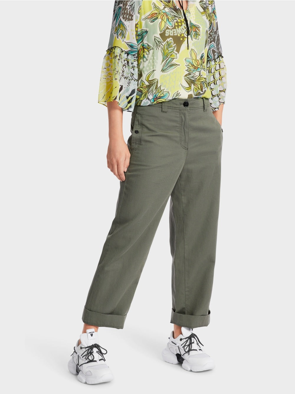 Marc Cain Wukari Casual Wide Pants in Forest Night