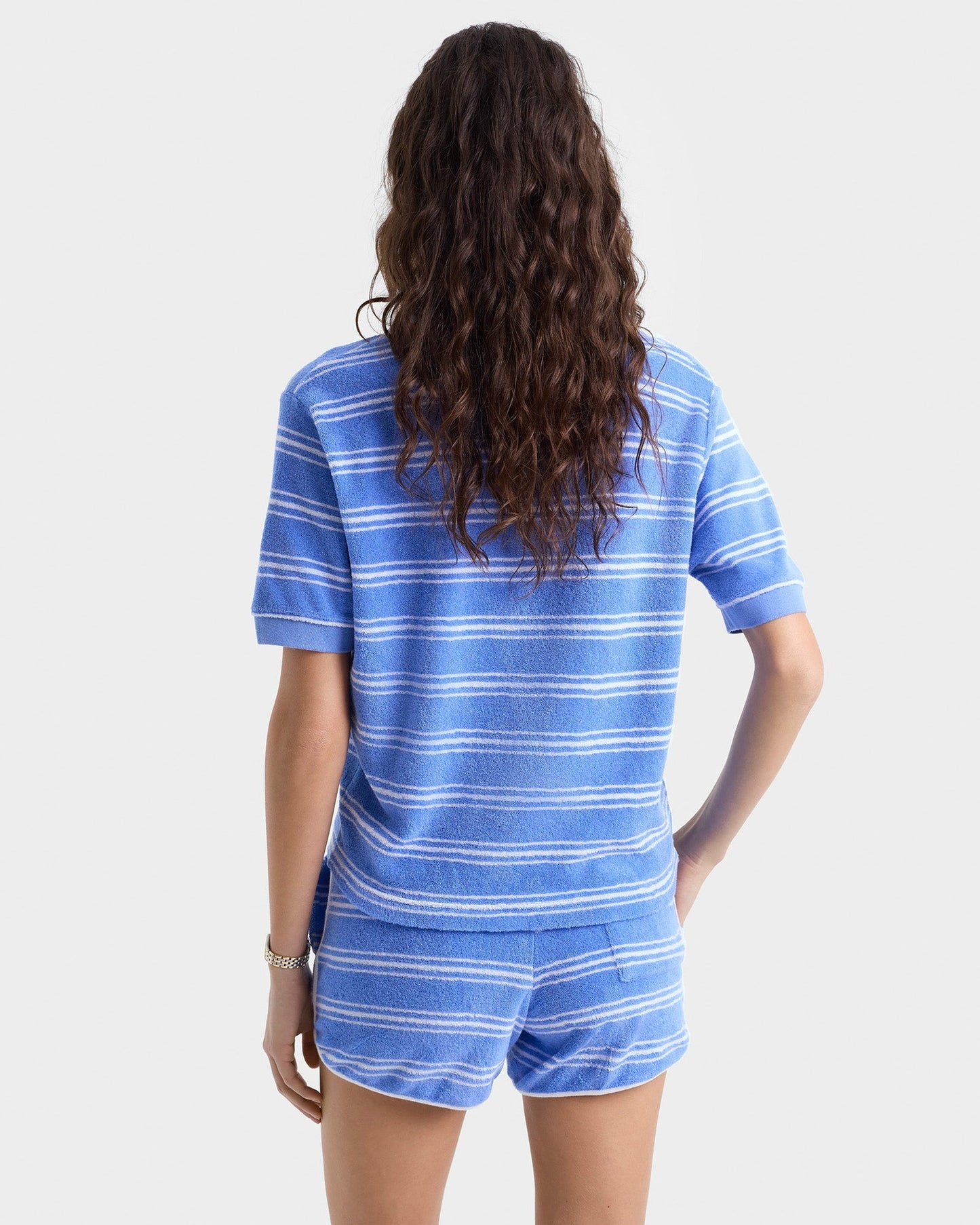 Sporty & Rich SRC Terry Polo in Juniper