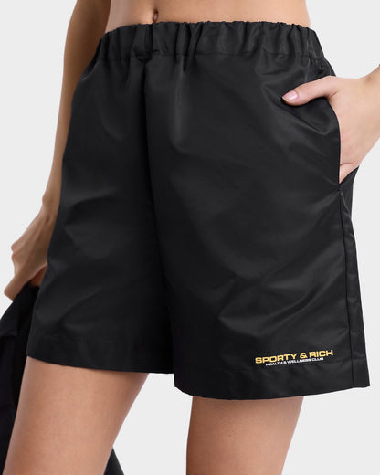 Sporty & Rich Bold Health Nylon Short in Black