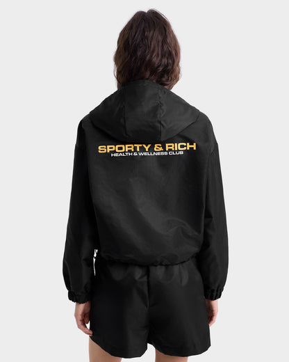 Sporty & Rich Bold Health Nylon Windbreaker in Black
