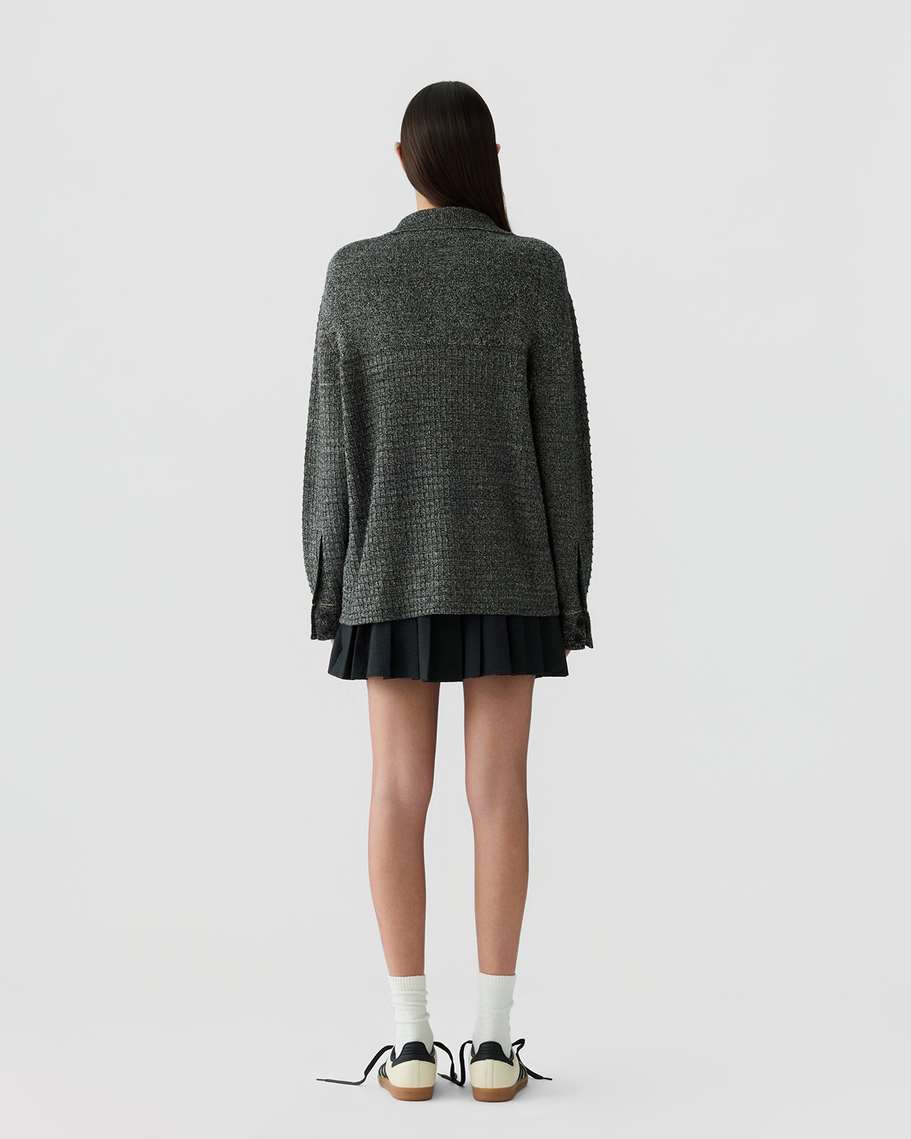 Guest in Residence Waffle Jacket in Black/Sandstone