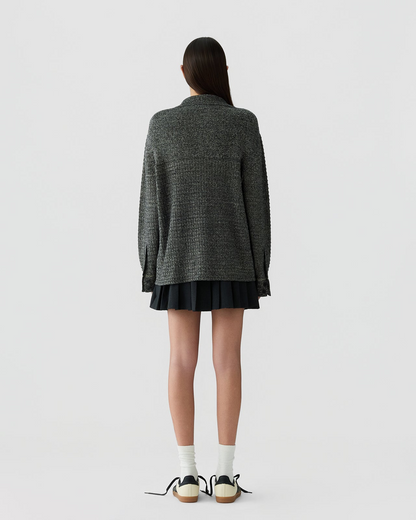 Guest in Residence Waffle Jacket in Black/Sandstone