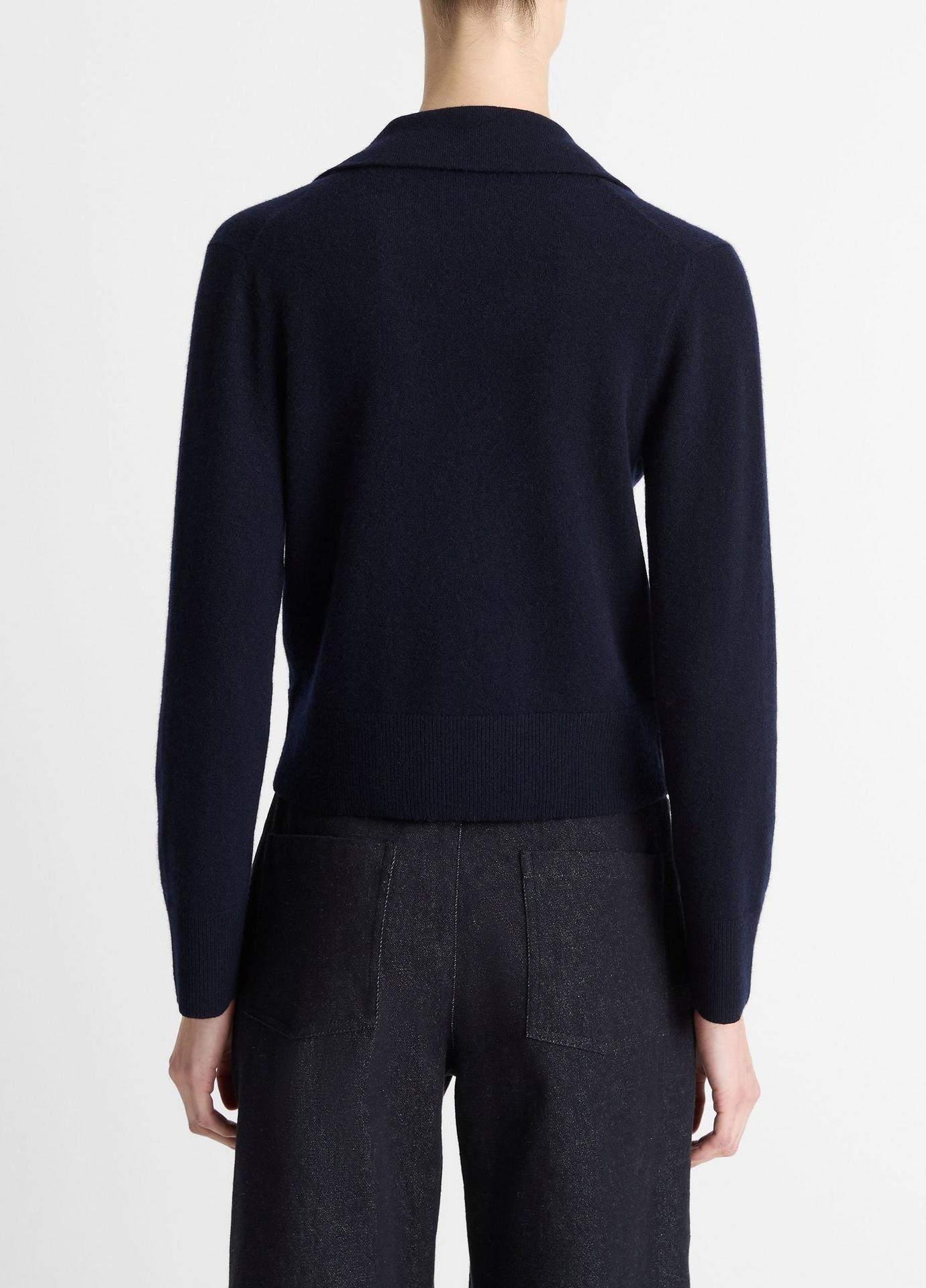 Vince Wool & Cashmere-Blend Lapel Cardigan in Coastal