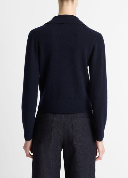 Vince Wool & Cashmere-Blend Lapel Cardigan in Coastal
