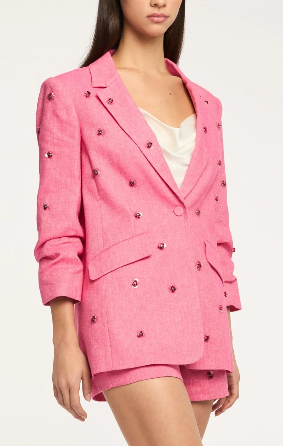 Cinq à Sept Wildflower Pailette Kylie Blazer in Azalea
