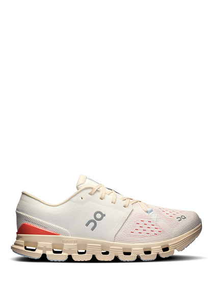 On Running Women's Cloud X4 Sneaker in Ivory/Salmon