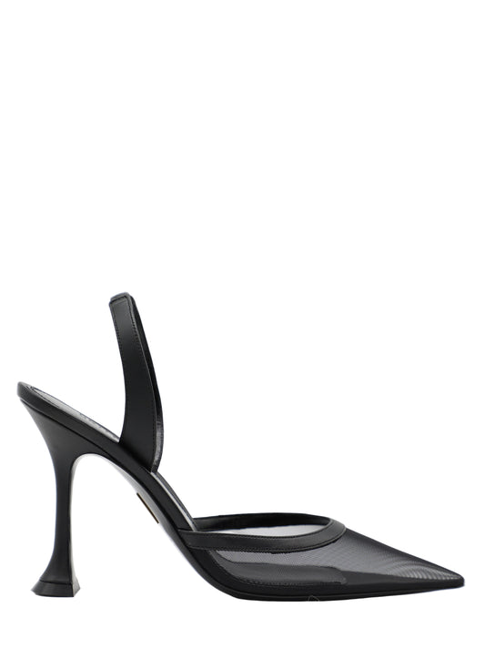 Britt Netta Esme Slingback Heel 95 in Black Nappa