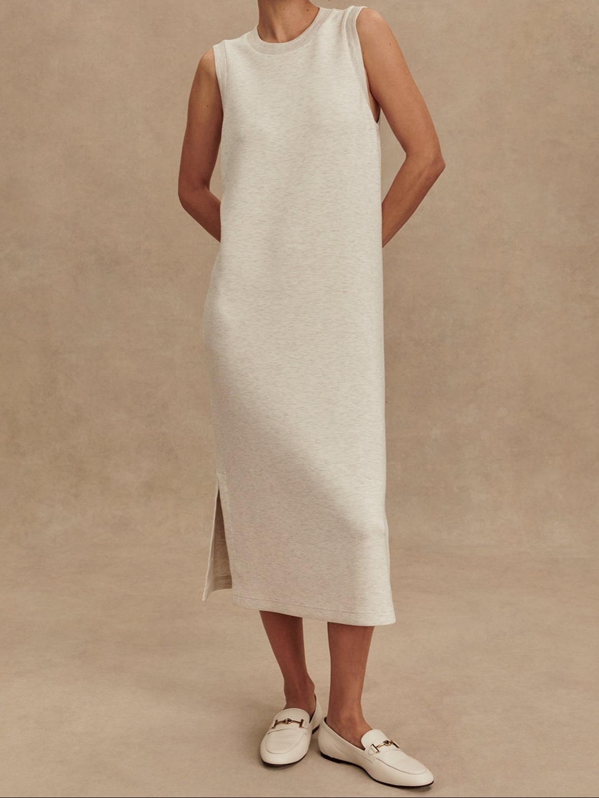Varley Beatrice Midi Dress in Ivory Marl