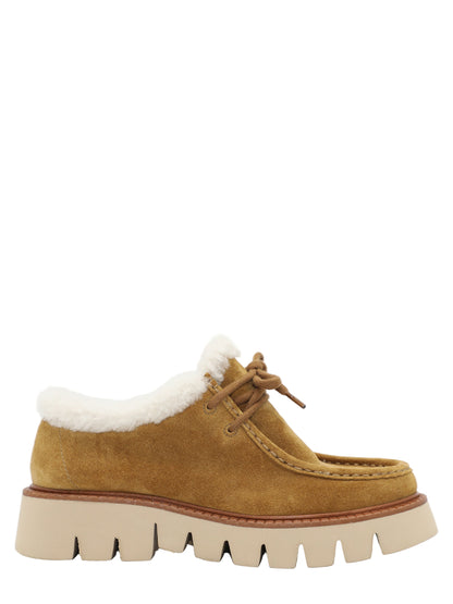 Pedro Garcia Soe Lace-Up Loafer in Alpaca Velour Shearling