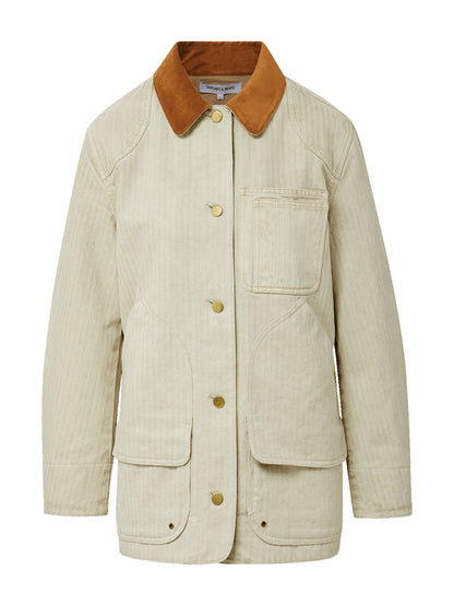 Veronica Beard Abbas Chore Jacket in Light Oatmeal