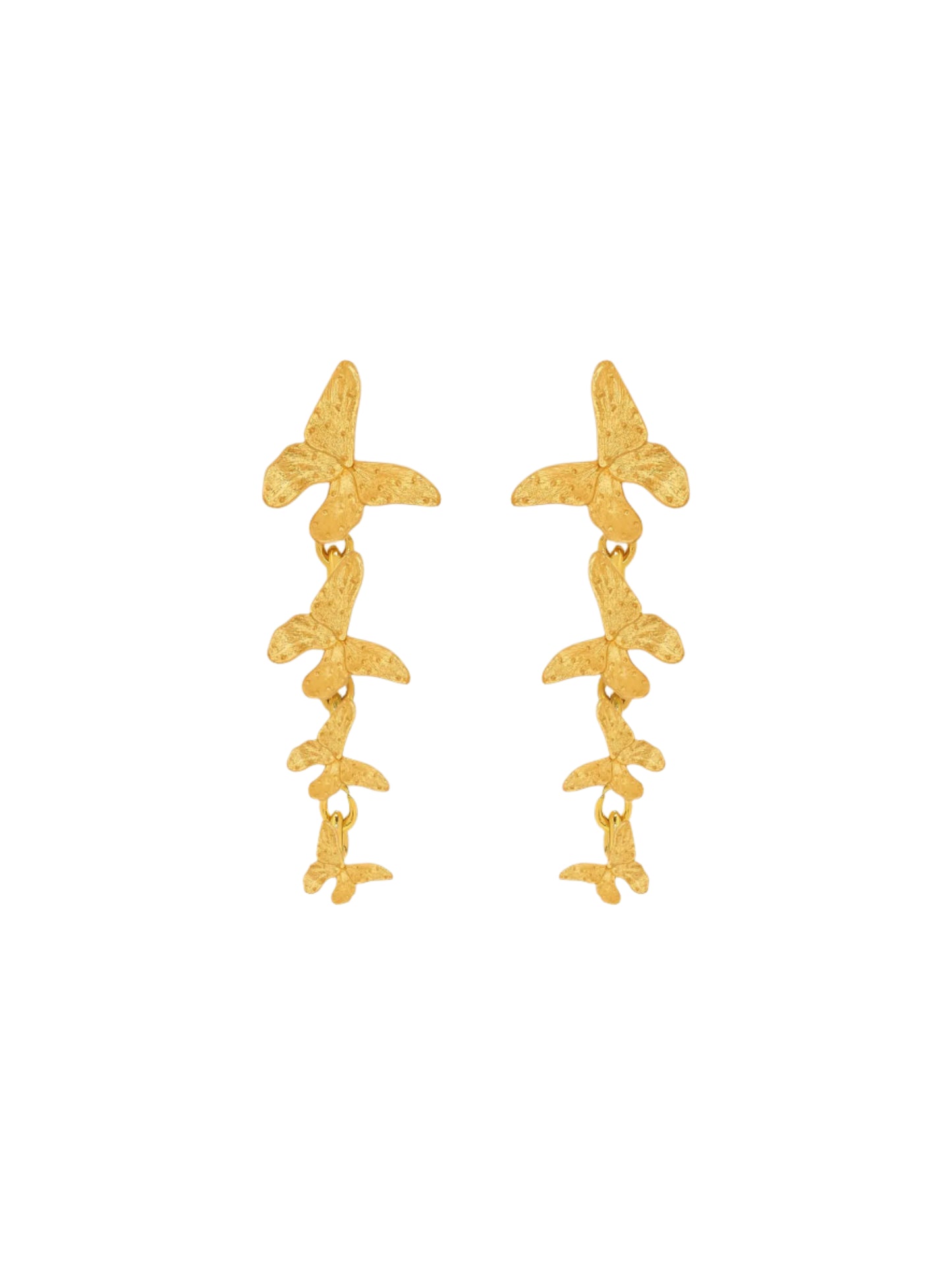 Oscar de la Renta Long Butterfly Drop Earrings in Gold
