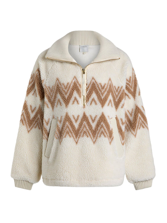 Varley Hendrik Half Zip Sherpa in Egret