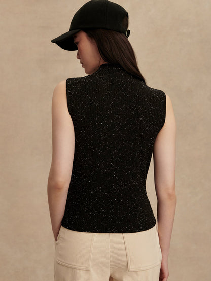 Varley Camille Fitted Tank in Black/Egret