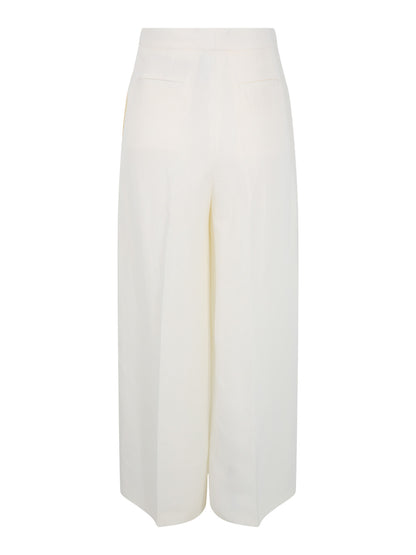 Fabiana Filippi Linen and Viscose Trousers in Bianco