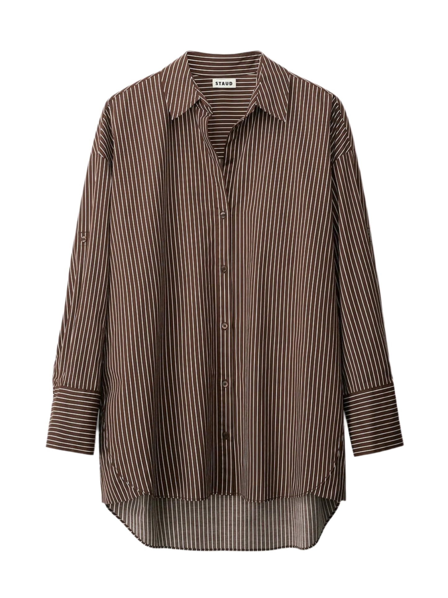 Staud Sandbar Top in Dark Oak Micro Stripe