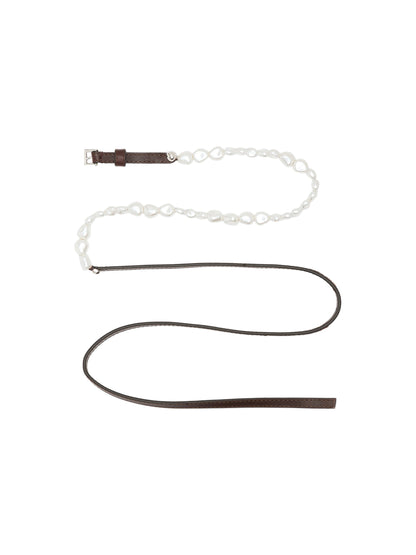 Dorothee Schumacher Pearl Stud Belt in Chocolate