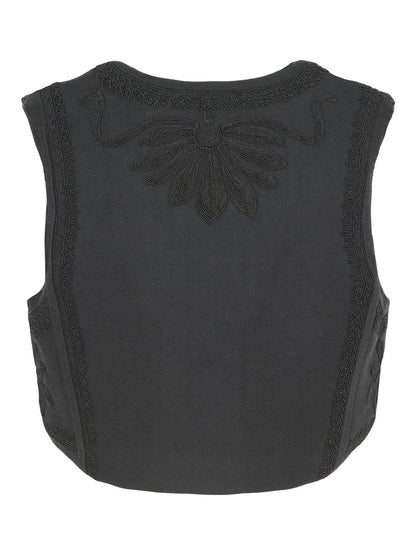 Sea Ambrose Soutache Vest in Black