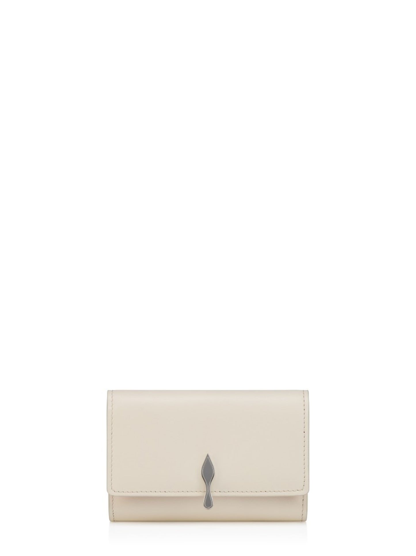 Christian Louboutin Bettina Trifold Card Holder in Calf Paris Suzuran/Silver | In-Store Only