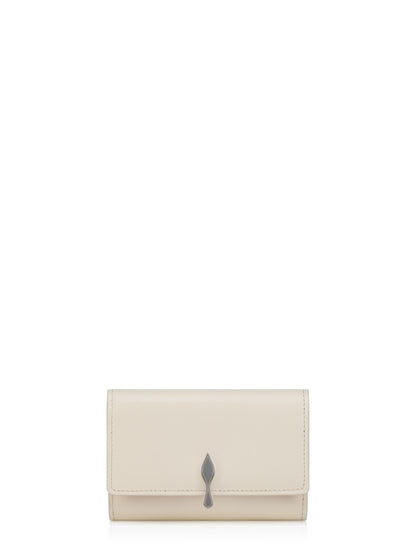 Christian Louboutin Bettina Trifold Card Holder in Calf Paris Suzuran/Silver | In-Store Only