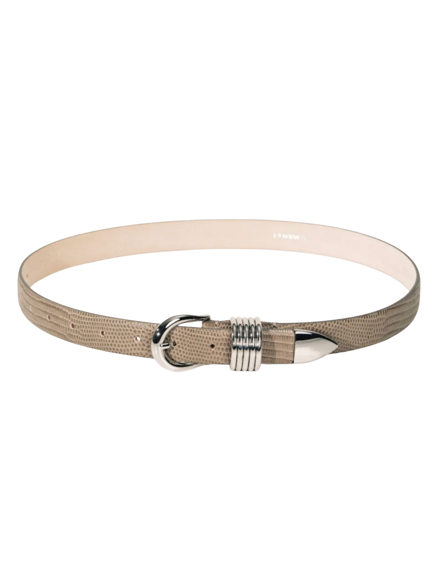 Déhanche Hollyhock Matte Lizard Belt in Grey/Silver